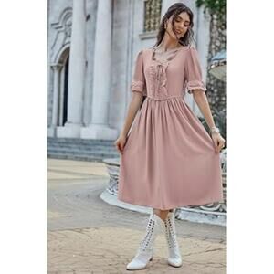 Elegant Pink Midi Dress